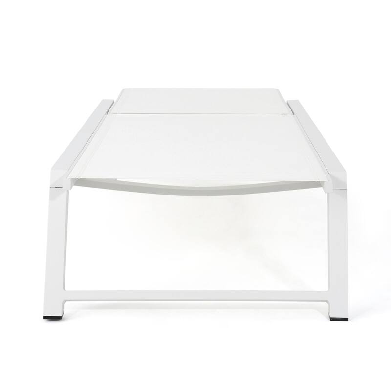 Outdoor aluminum frame mesh chaise lounge chair