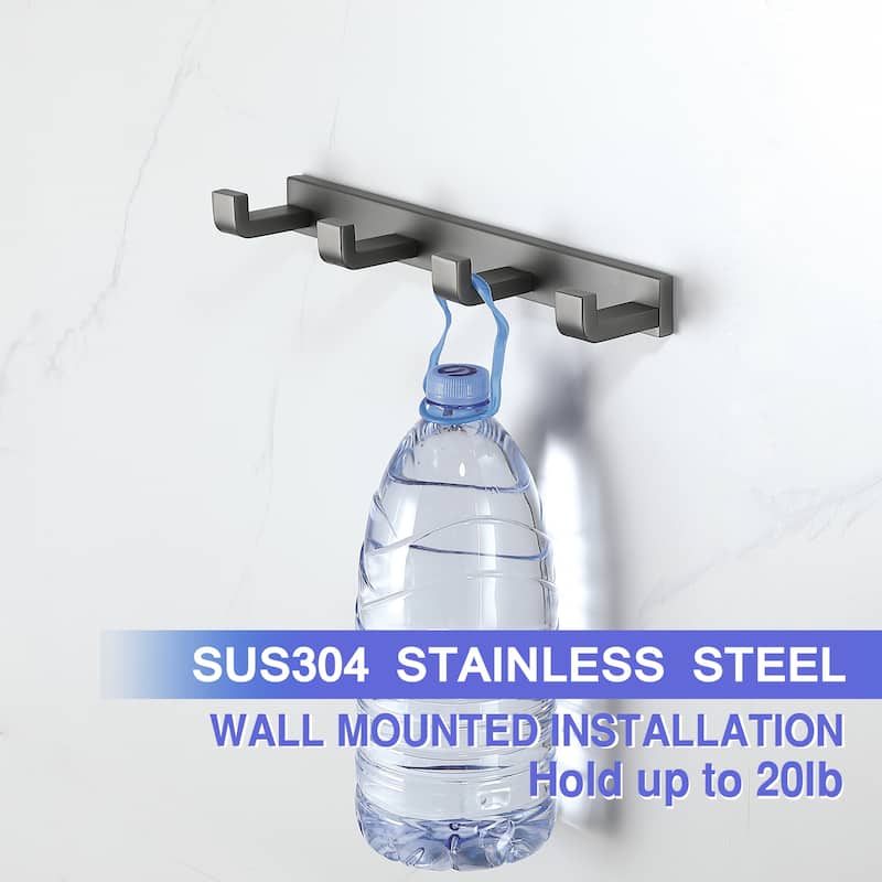 Heavy-duty Stainless Steel Towel Hook With 4 Hooks