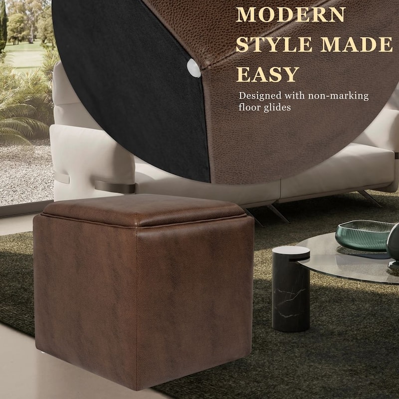 HomePop Storage Ottoman with Tray Top