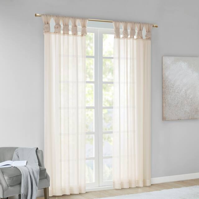 Madison Park Elowen Twisted Tab Voile Sheer Window Pair