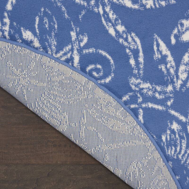 Guqo Power Loomed Distressed Geometric Floral Stain Resistant Area Rug By HomeRoots - 96' X '96' X '0.39