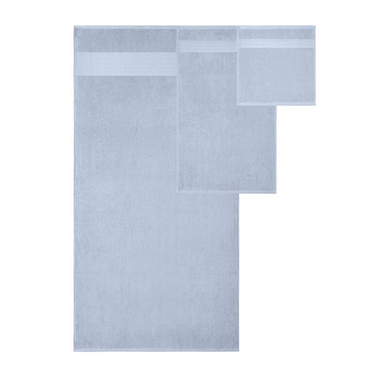 Modern Threads 6-Piece Jacquard Border Towel Set Allie - 100% Cotton, Bath, Hand & Washcloths - Elegant Floral Border