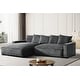 preview thumbnail 34 of 59, Transitional Luxe Upholstered Living Room Sectional 106.7 inch