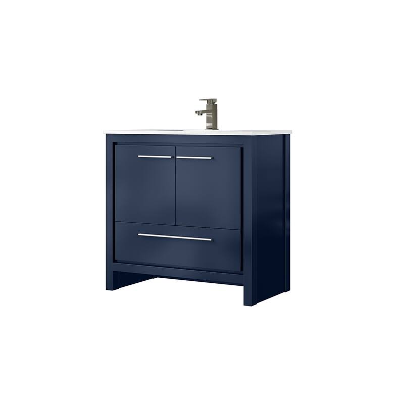 Lafarre Bath Vanity Quartz Top, Sink and Gun Metal Faucet