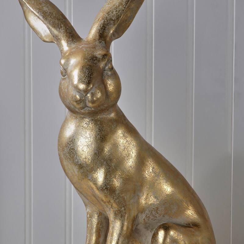 15.5" Resin Golden Bunny