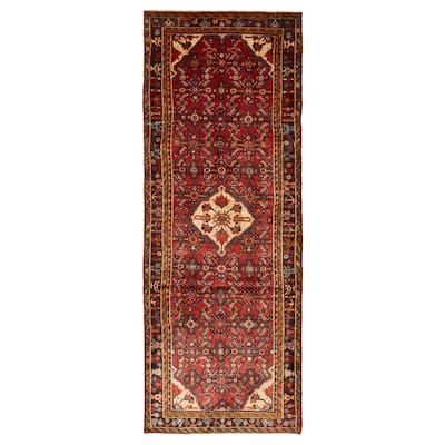 ECARPETGALLERY Hand-knotted Andelz Red Wool Rug - 3'10 x 10'6