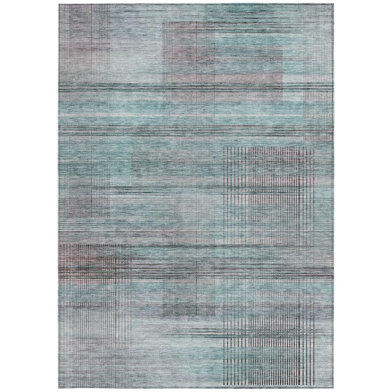 HomeRoots Striped Transitional Rectangle Outdoor Rug