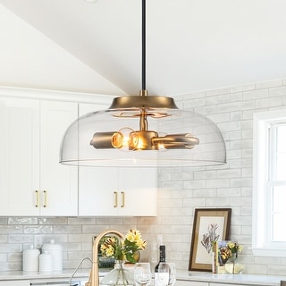 Modern 2-Light Dome Pendant Glass Kitchen Island Lights for Dining Room ...