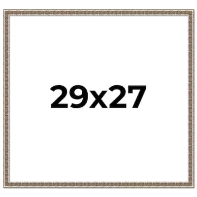 29x27 Frame Silver Versailles Ornate Solid Wood Picture Frame | 1 Inch