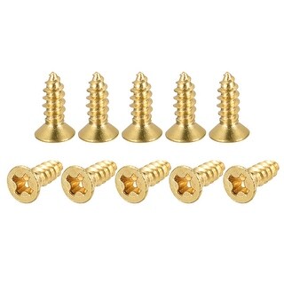 Brass Wood Screw Phillips Flat Head Self Tapping Connectors - Bed Bath ...