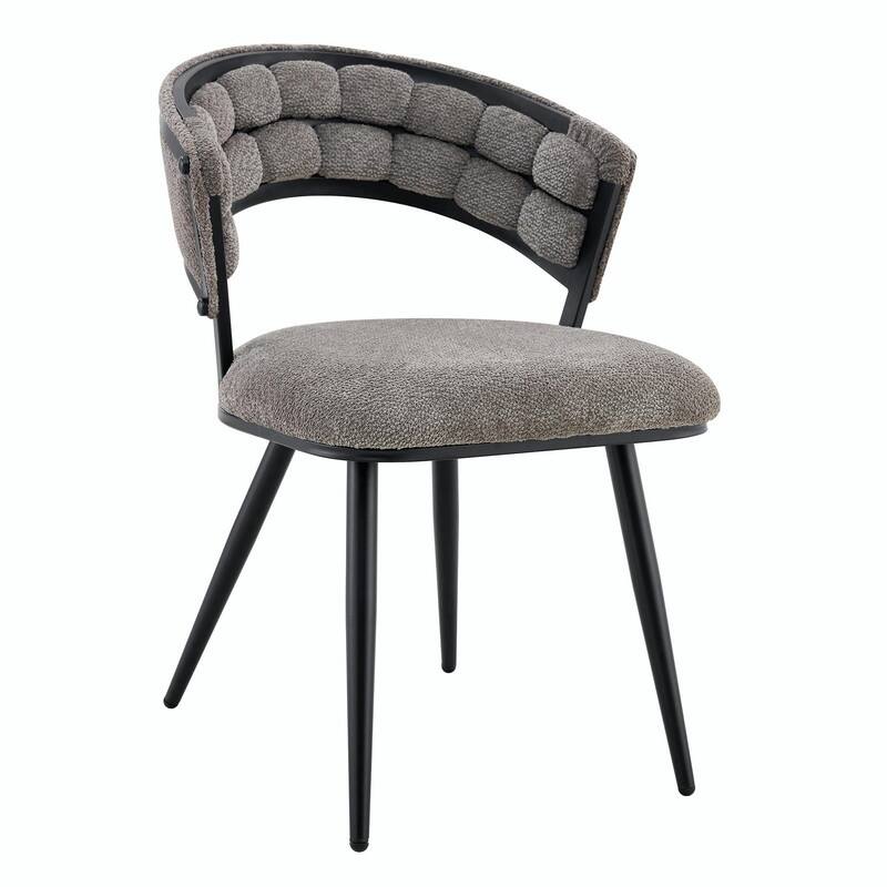 Set of 2 Velvet Dining Chairs with Black Legs, Modern Upholstered Accent Chairs