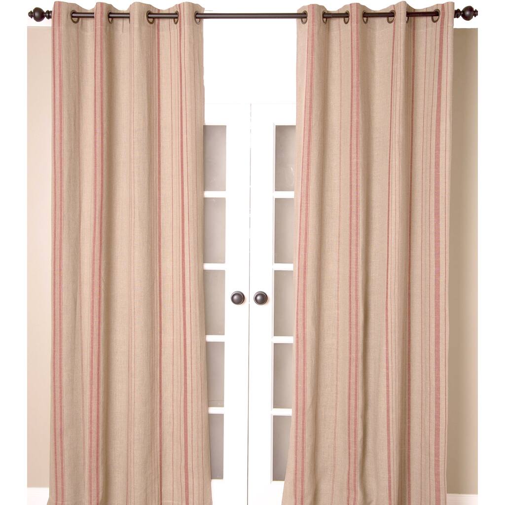 India's Heritage Linen Stripes Lined Grommet - Single Curtain Panel