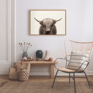 Kate and Laurel Sylvie Cow Canvas by The Creative Bunch Studio