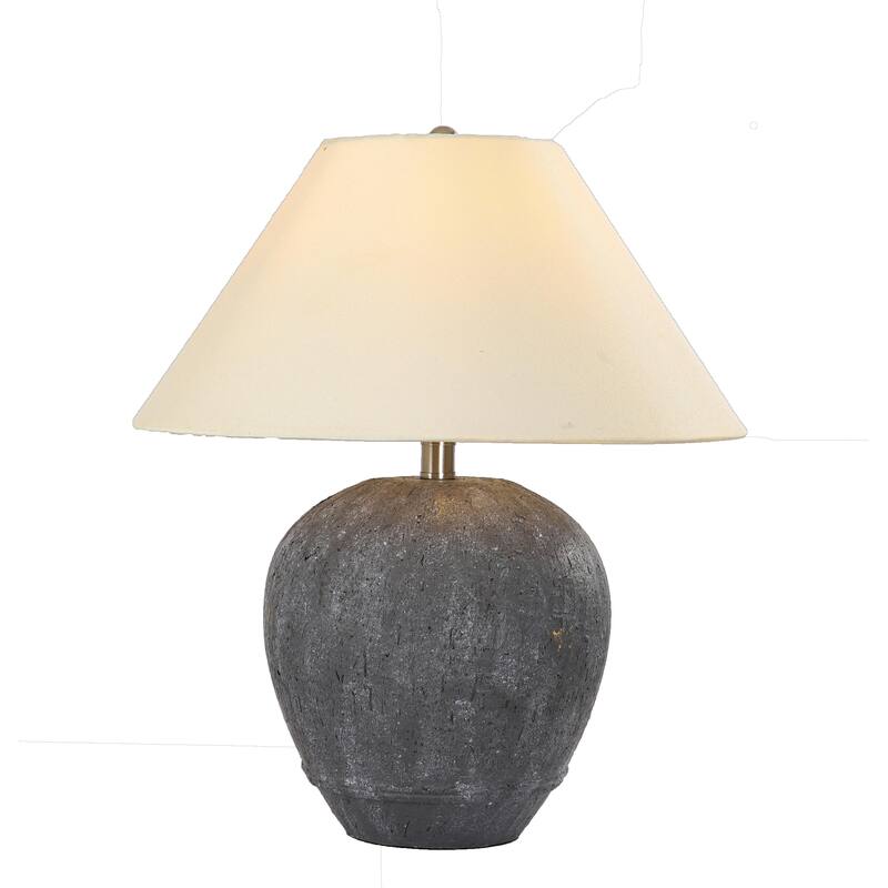 Modern Ceramic Table Lamp with Cone Linen Shade