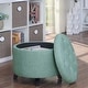 preview thumbnail 45 of 48, Copper Grove Chrysanthemum Round Storage Ottoman Green Fabric