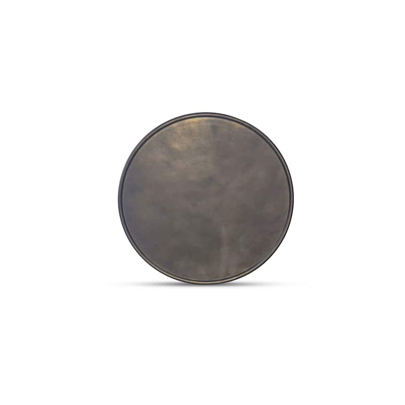 NADAAL STUDIOS Jossan Outdoor Dining Table, Round Cast Aluminum with Blackened Bronze Finish, Deep Bronze