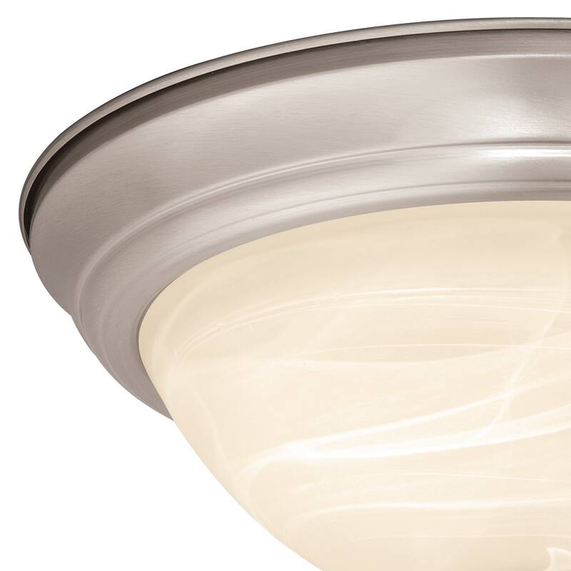 Stevens 2-Pack LED Transitional Flush Mount Ceiling Light Fixture White Alabaster Glass
