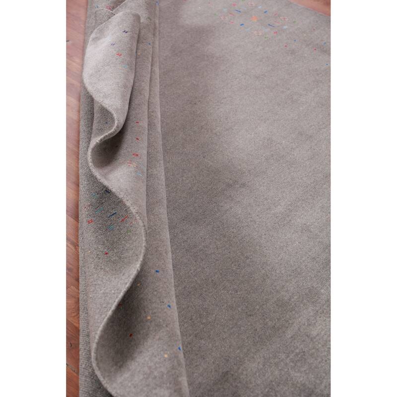 Gabbeh Indian Area Rug Hand-Knotted Wool Carpet - 7'10" x 9'9"