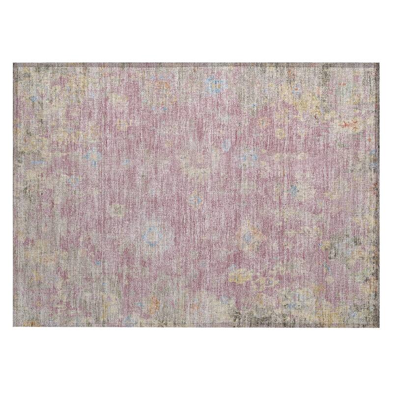 Machine Washable Indoor/ Outdoor Vintage Traditional Chantille Rug