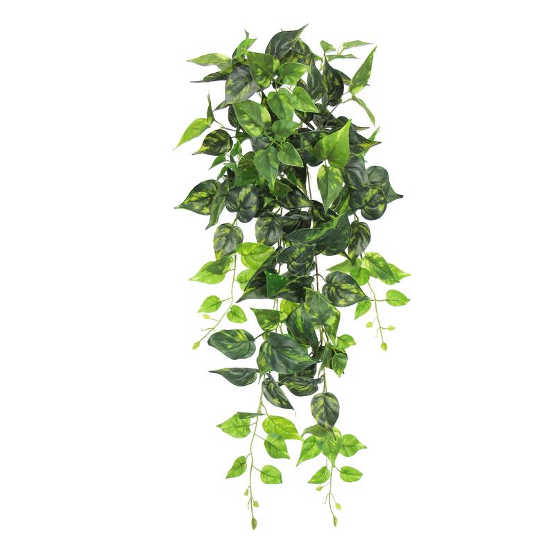 Artificial Pothos Ivy Leaf Vine Hanging Plant Greenery Foliage Bush 32in - 32" L x 12" W x 6" DP