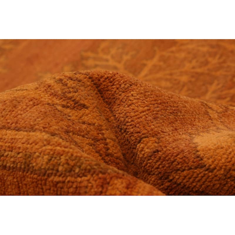 ECARPETGALLERY Hand-knotted Color Transition Burnt Orange Wool Rug - 8'2 x 9'11