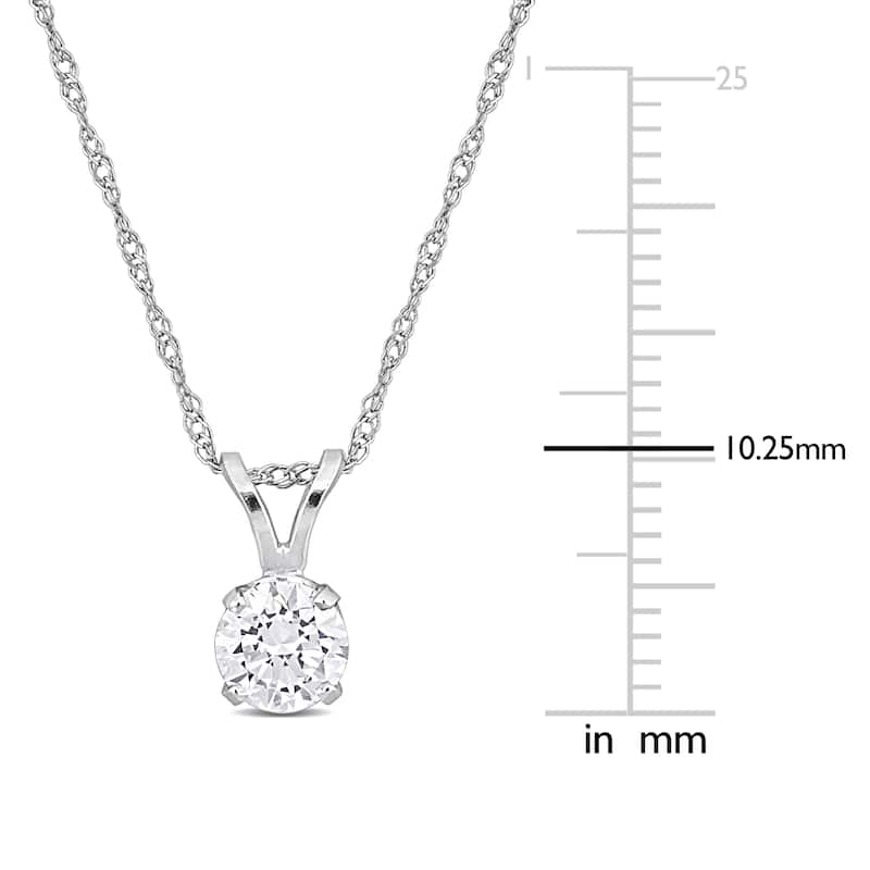 1/2ct TW Lab-Grown Diamond Solitaire Necklace in 14k White Gold