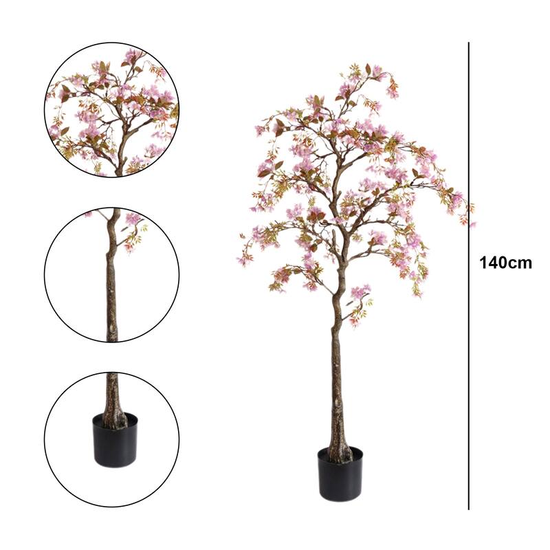 Artificial Trees Realistic Potted Silk Begonia Flower Tree - 140cm