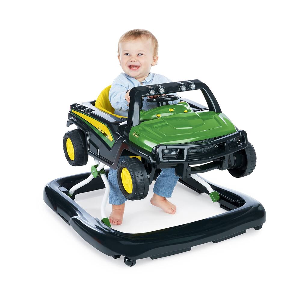 John Deere 4-in-1 Gator Green Baby Activity Center & Push Walker with Removable Interactive Steering Wheel Toy