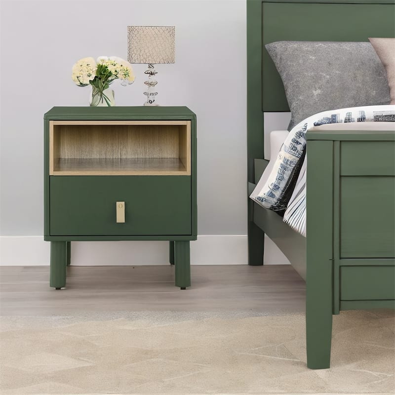 Single Drawer Bedside Table, Modern Wooden Style Bedside Table