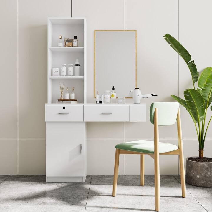 Modern simple hair desk,multi layer storage,large storage space,wooden cabinets are easy to clean, good hardness