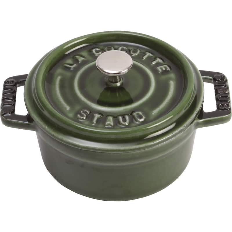 STAUB Cast Iron 0.25-qt Mini Round Cocotte - Basil