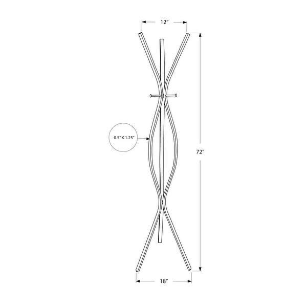 Model 715 Coat Rack Black Metal Contemporary Style 72nch Coat Rack - Bed Bath & Beyond ...