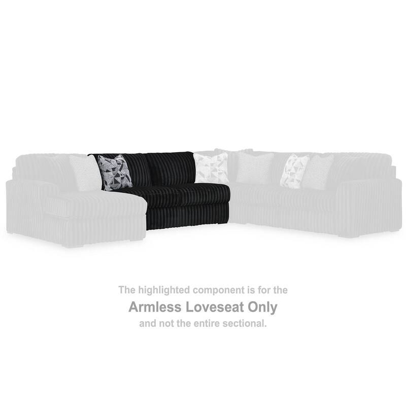 Signature Design by Ashley Midnight-Madness Black 3-Piece Sectional with Chaise - 190" W x 65" D x 40" H