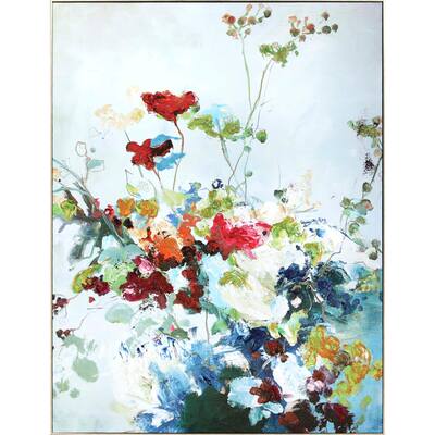 Abstract Floral Framed Art Giclee - No Glass - Multi-Color