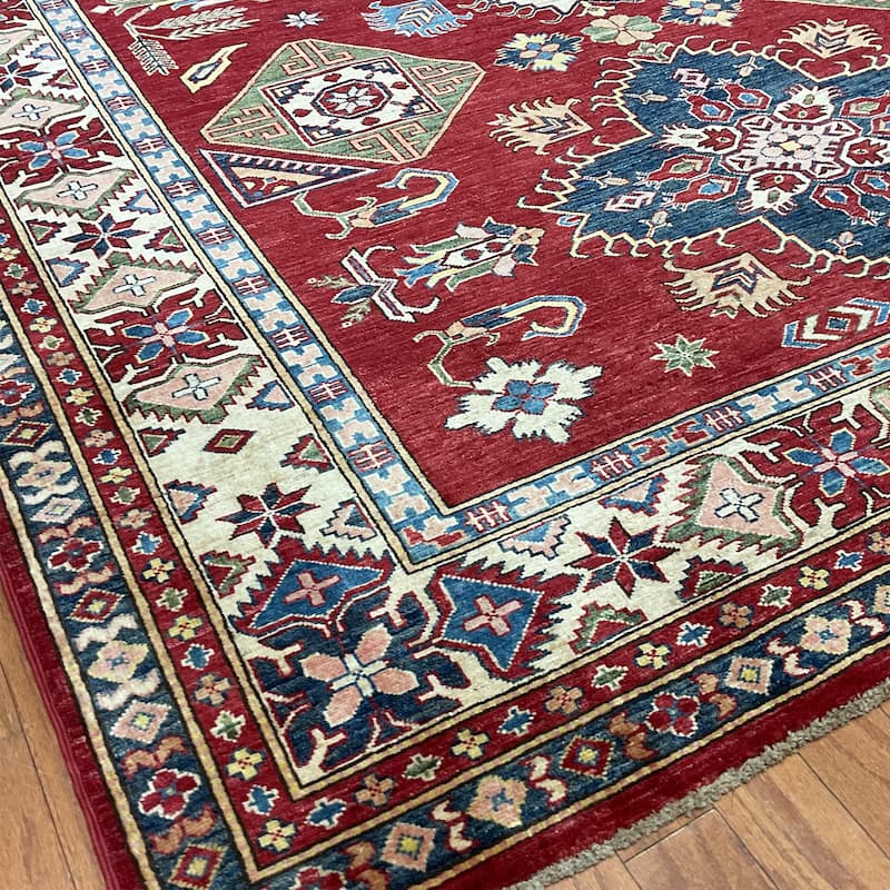 HERAT ORIENTAL Handmade Super Kazak Wool Rug - 6'9" x 9'3"