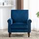 Morden Fort Velvet Upholstered Armchair, Bedroom Accent Chair, for Living Room Bedroom Club Office - Blue
