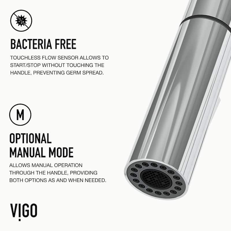 VIGO Greenwich 18" H Single Handle Pull-Down Sprayer Kitchen Faucet with Touchless Sensor