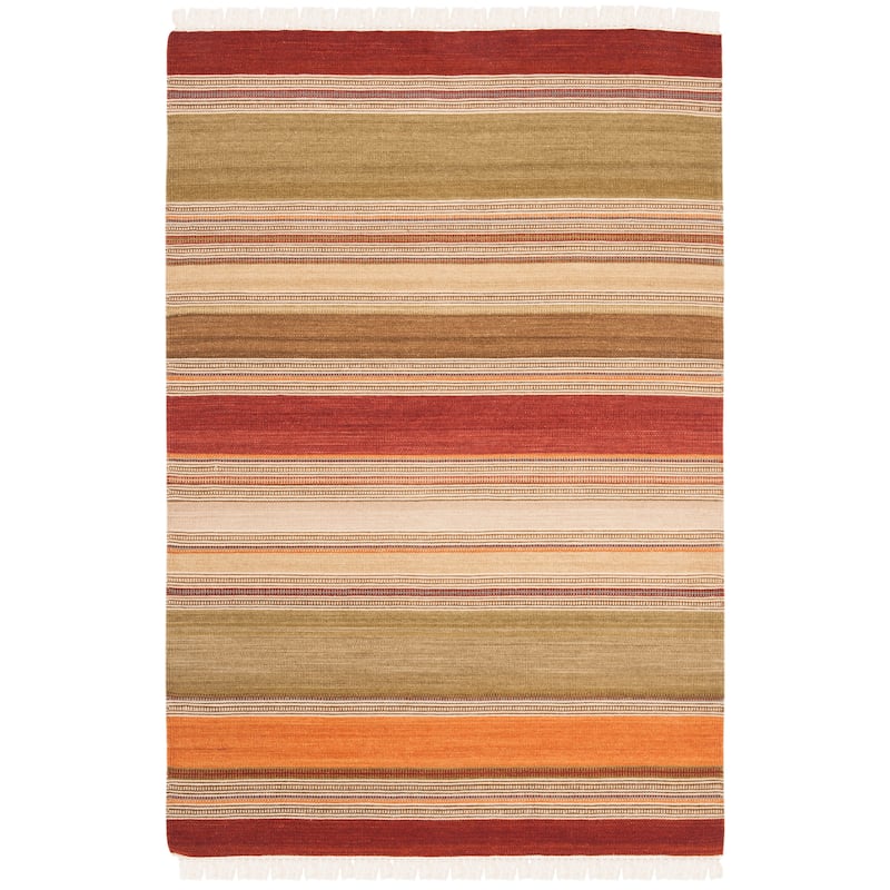 SAFAVIEH Handmade Striped Kilim Tarah Stripe Wool Rug with