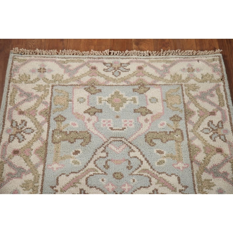 Transitional Oushak Style Runner Rug Hand-knotted Wool Carpet - 2'7"x 10'0"