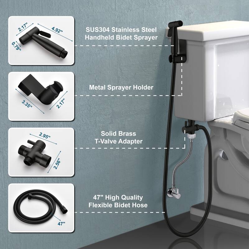 Handheld Bidet Sprayer Stainless Steel Bidet Hand Held Sprayer for Toilet Shattaf Toilet Attachment