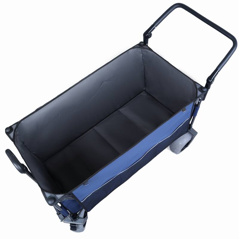 Multi-Functional Push-Pull Folding Wagon Cart with Rotating Handle & 9"x4" Beach Tires for Camping & Beach -300L XL Heavy-Duty