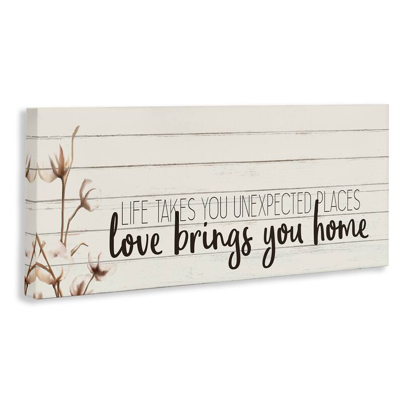 Stupell Life Unexpected Places Adventure Phrase Country Charm Quote Canvas Wall Art