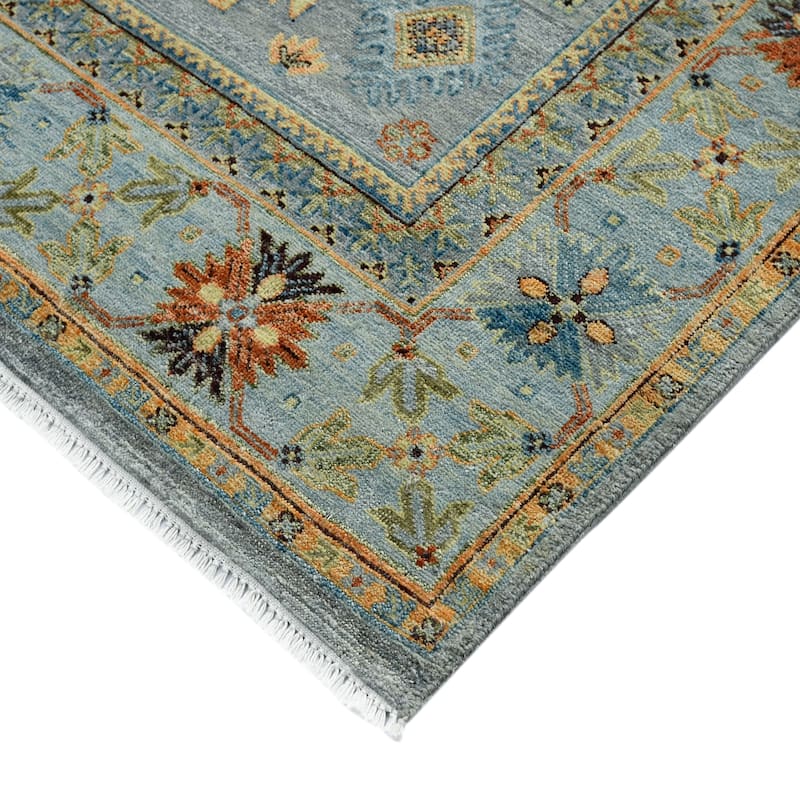 Milano Effy Traditional Bordered Hand-Knotted Area Rug