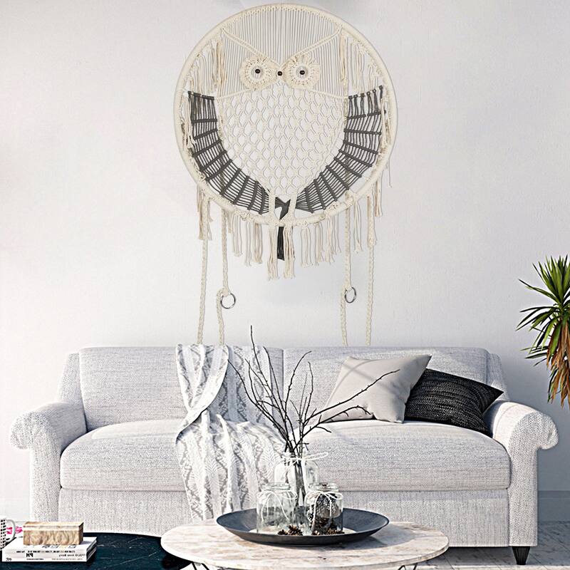 Owl Hanging Macrame Rope Swing Chair