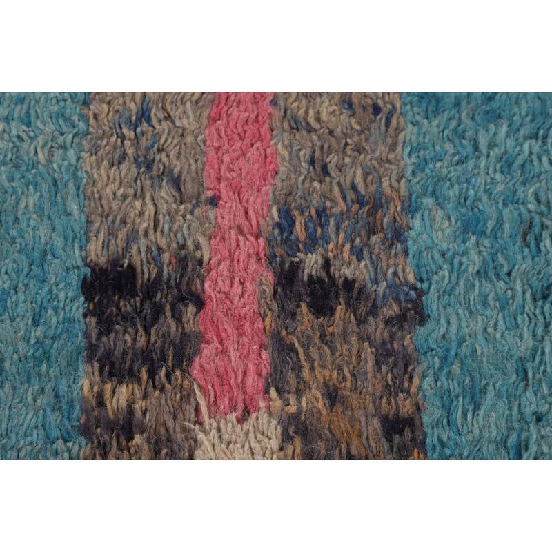 Plush Moroccan Geometric Area Rug Handmade Wool Carpet - 7'10" x 10'7"