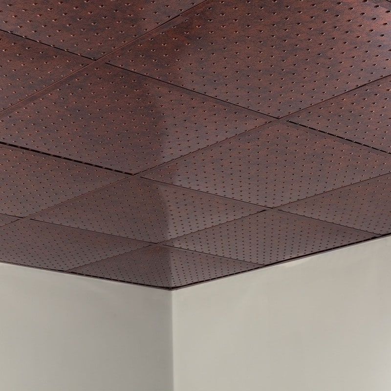 FASÄDE Minidome Decorative Vinyl 2ft x 2ft Lay in Ceiling Panel in Moonstone Copper (5 Pack)