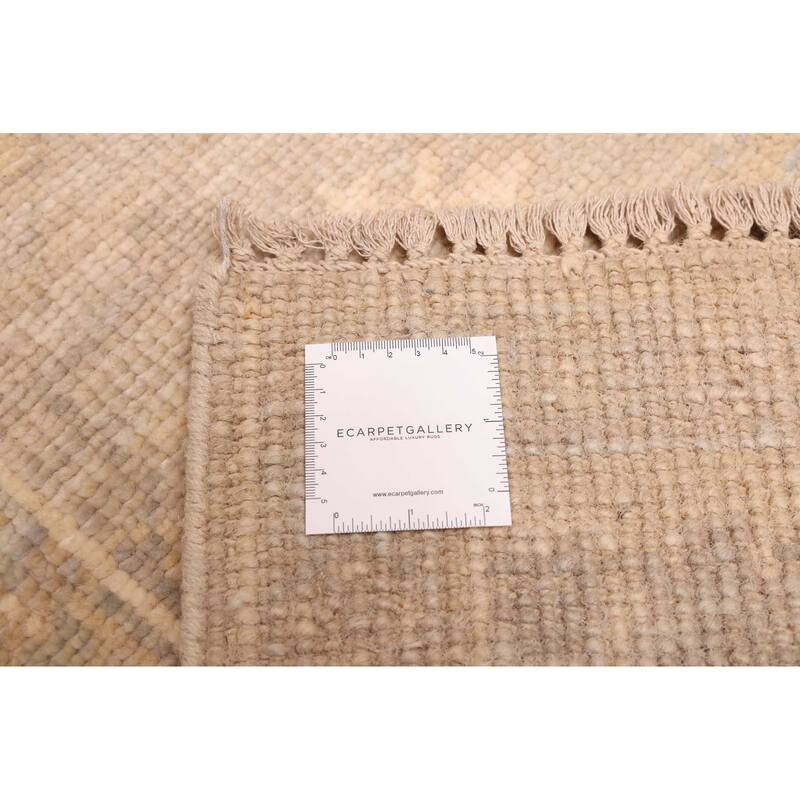 ECARPETGALLERY Hand-knotted Kavya Oushak Light Grey Wool Rug - 5'11 x 8'10