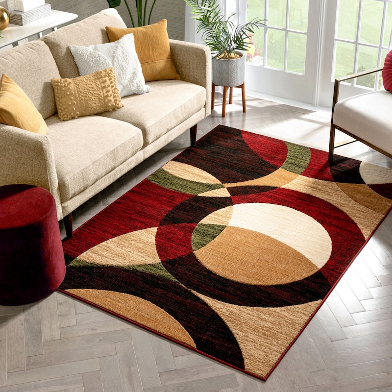 Well Woven Dulcet Bingo Modern Geometric Circles Area Rug