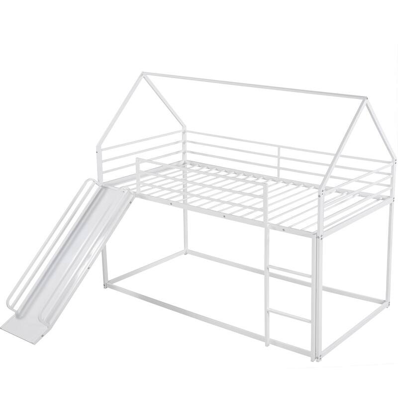 House Bunk Bed with Ladder and Slide