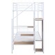 preview thumbnail 5 of 40, Metal Bunk Bed Frame with Lateral Storage Ladder & Wardrobe, Safety Guard Rails, Heavy-Duty Steel Frame Bunk Bed